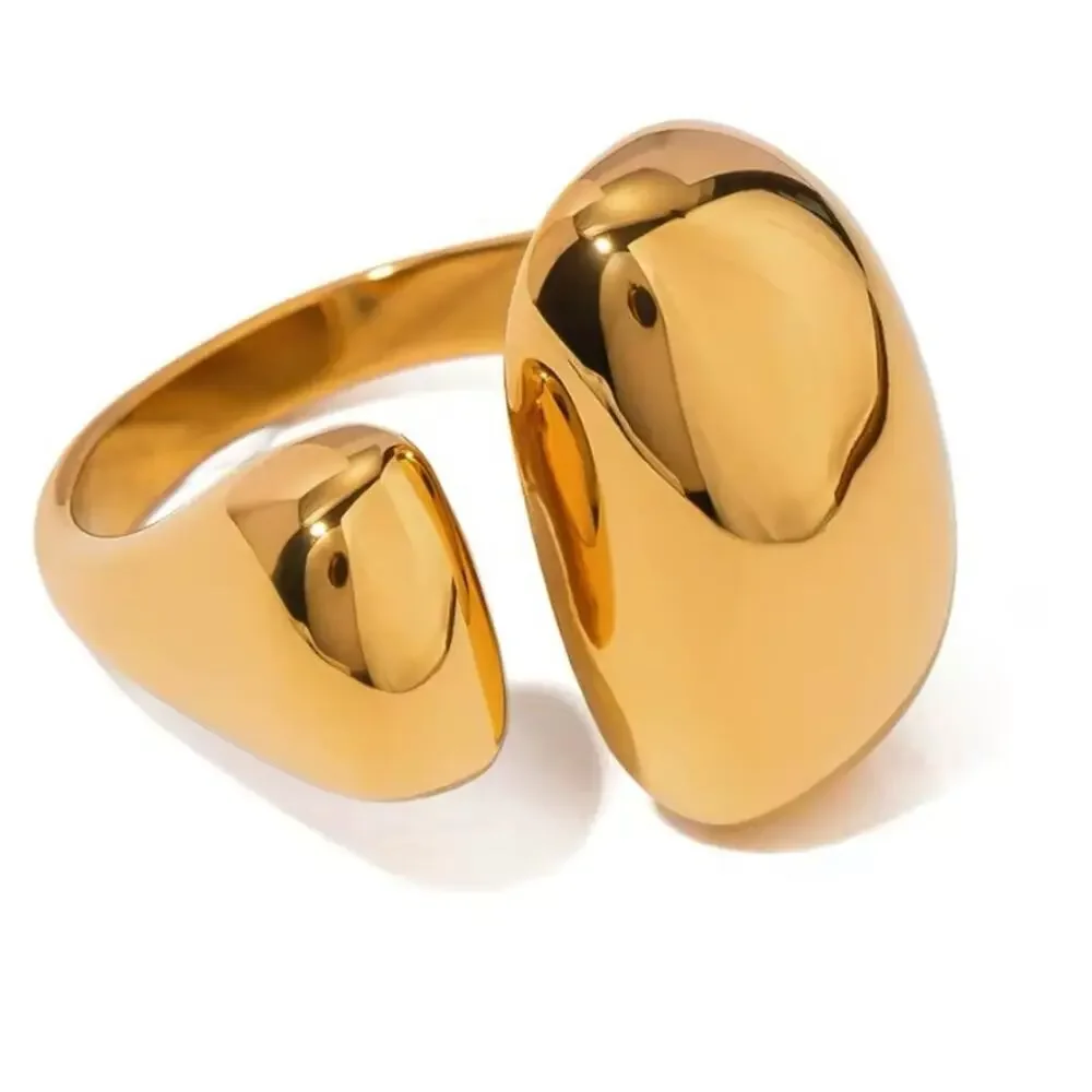 Gold Plated Geometric Ring, Creative, Design, Unique, Tre…